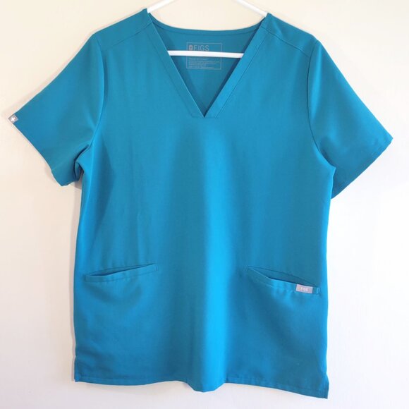 FIGS Scrubs 2 Piece Set Teal-Casma Top Lrg & Zamora Jogger Bottom Med-Tall  EUC - Picture 2 of 12